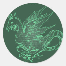 Green Durer Dragon Sticker