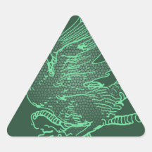 Green Durer Dragon Triangle Sticker