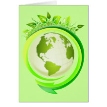Green earth greeting card