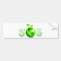 Green Earth SOS Earth Day Message Bumper Stickers