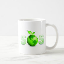 Green Earth SOS Earth Day Message Mugs