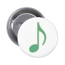 Green Eighth Note Pin