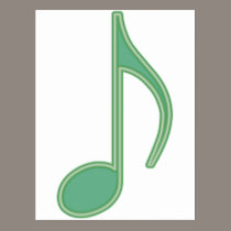 Green Eighth Note postcards