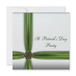 Green Emerald Ribbon St. Patricks Day Party invitations
