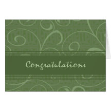 Green Employee Anniversary Congratulations Card