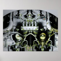Green Engine Digital Artwork Posters