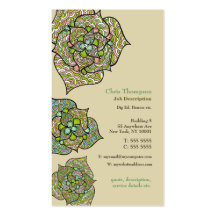 Green Environment Floral Neutral Business Card