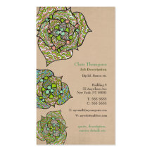 Green Environment Floral Neutral Business Card