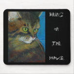 GREEN-EYED CAT (ARTWORK) MOUSE PADS