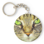 Green Eyed Tabby Cat keychains