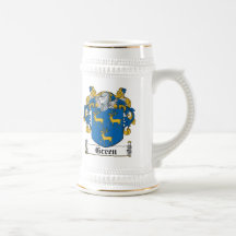 Green Family Crest Coffee Mugs