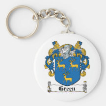 Green Family Crest Key Chains