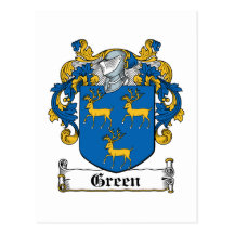 Green Family Crest Postcard