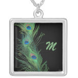 Green Feathers with Black Necklace