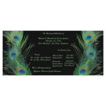 Green Feathers with Black Wedding Program rack cards
