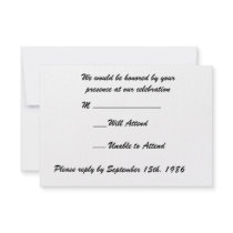 Green Feathers with Black Wedding RSVP Personalised Invites