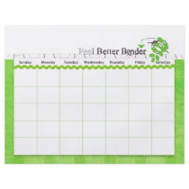 Green Feel Better Binder Calendar Flyer
