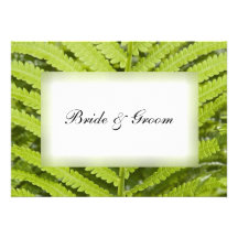 Green Fern Wedding Flat Note Cards Invitation