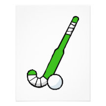 Green Field Hockey Stick Personalized Invite