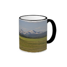 Green Fields And Rolling Hills With Mountains Coffee Mugs