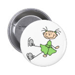 Green Figure Skater Button