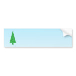 Green Fir Tree. On Blue - White. Christmas. Bumper Sticker