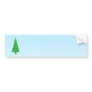 Green Fir Tree. On Blue - White. Christmas. Bumper Sticker