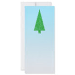 Green Fir Tree. On Blue - White. Christmas. Customized Rack Card