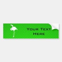 Green Flamingo Bumper Stickers