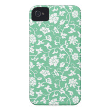 Green Floral Damask iPhone 4/4S Case Case-Mate iPhone 4 Case