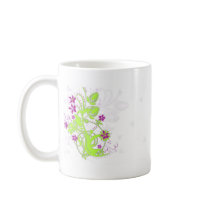 GREEN FLORAL MOTIF MUG