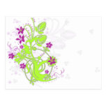 GREEN FLORAL MOTIF POSTCARDS