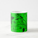 Green Floral Mug