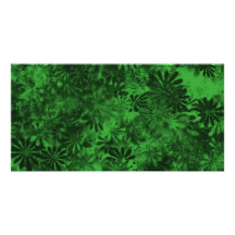 Green Floral Photo Greeting Card