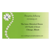Green Floral Wedding enclosure cards Business Cards