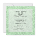 Green Flower Baby Shower Invitations