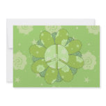 Green Flower Peace Sign invitations