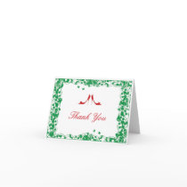 Green Flower Red Shoes Bridal Shower Thank You Car