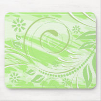 green flowers mouse mat