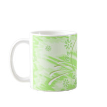 green flowers mug