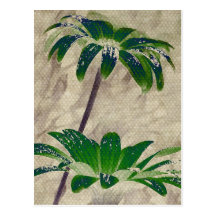 Green Flowers Postcard
