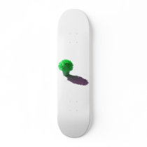 Green Flowers White Bucket and Shadow Skateboard Deck