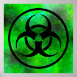 Green Fog Biohazard Symbol Poster posters