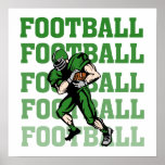 Green Football Player T-shirts and Gifts posters