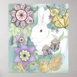 Green Forest Rabbit Poster posters