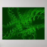 Green Fractal Smoke posters