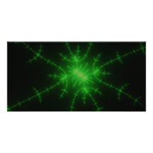 Green Fractal Web Personalized Photo Card