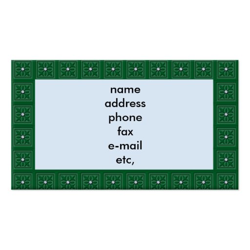 green frame business card template