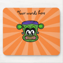 Green Frankenstein monkey Mouse Pads
