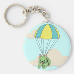 Green French Bulldog Umbrella Fun Keychain